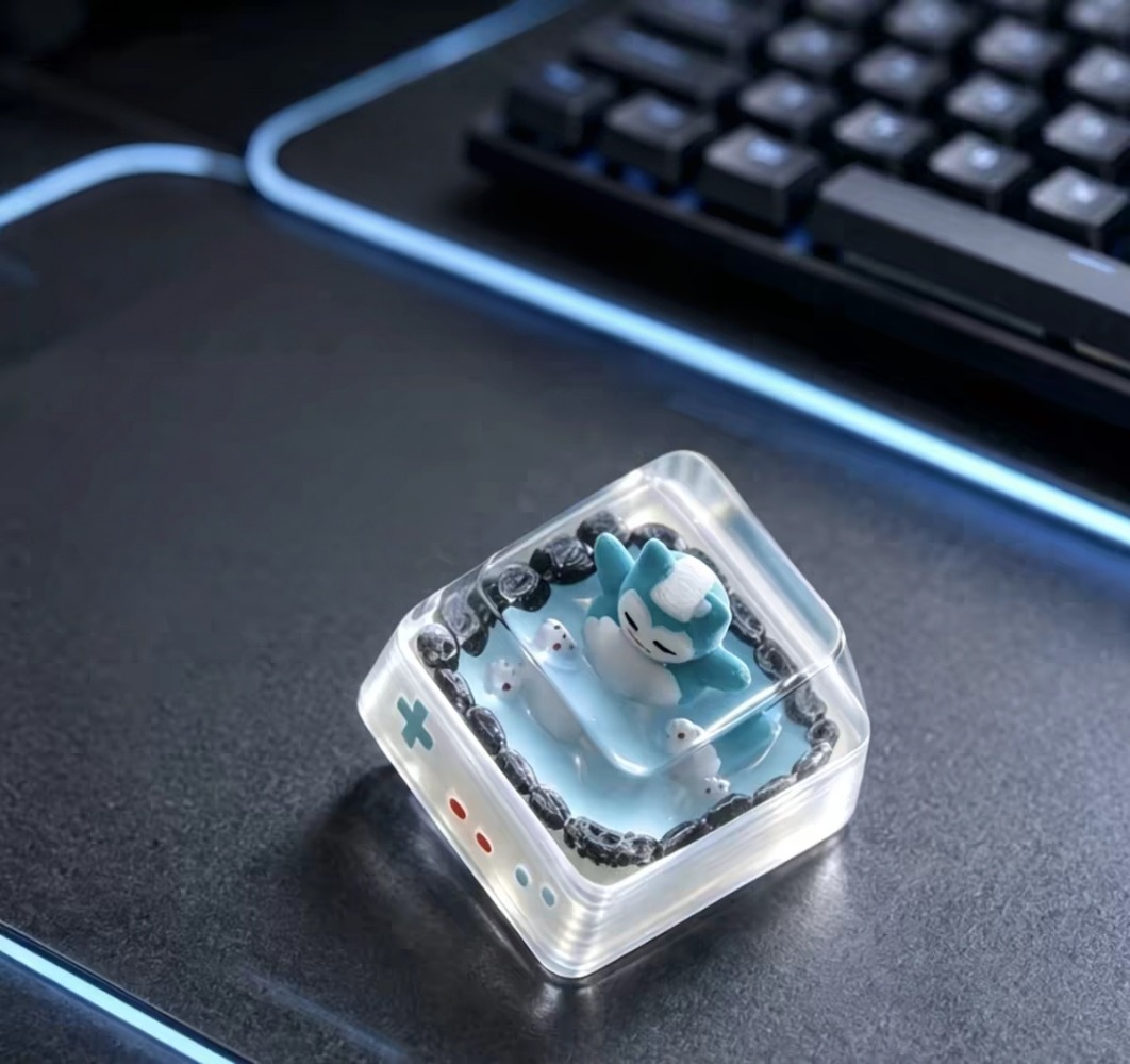 Keycap Artisan Anime - Pokémon Snorlax Keycap Hars Translucent Cartoon