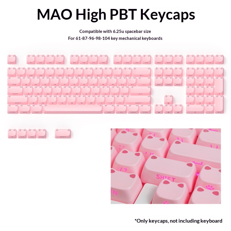 113 Key MAO Cute Cat Ear Trans - Keycap Artisan Anime recensie en prijs